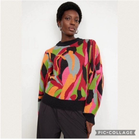 :Price Firm: FARM Rio The Dance Multicolor Knit Sweater - Picture 12 of 15